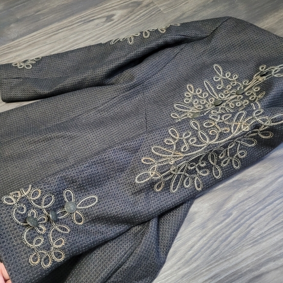 Double D Ranch Embroidered Long Sleeve Duster Coat Size 4 Western Button Pockets - Picture 5 of 7